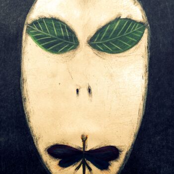 「Alien Nature」というタイトルの描画 David Underlandによって, オリジナルのアートワーク, 木炭