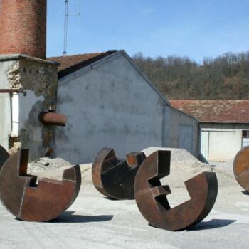 Sculpture titled "Les 5 3/4: Less is…" by David Vanorbeek, Original Artwork, Metals
