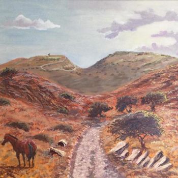 Pintura intitulada "La vallée rouge" por David Alliel, Obras de arte originais, Óleo
