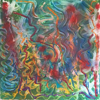 Peinture intitulée "Tourbillons enchant…" par Bib, Œuvre d'art originale, Acrylique
