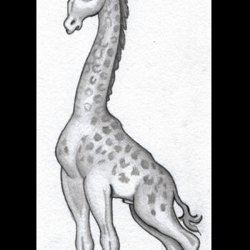 Dessin intitulée "Giraffe Hieronymus…" par David Da Vinci, Œuvre d'art originale, Crayon