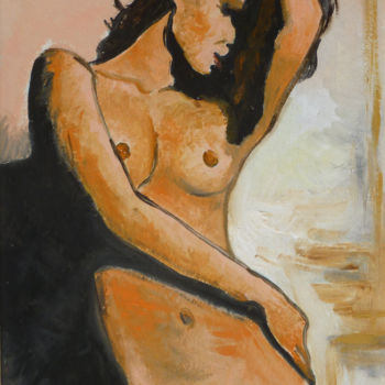 Malerei mit dem Titel "Cristina" von Davide Pacini, Original-Kunstwerk, Öl