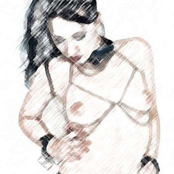 Drawing titled "Nudo a matita" by Davide Pacini, Original Artwork, Conté