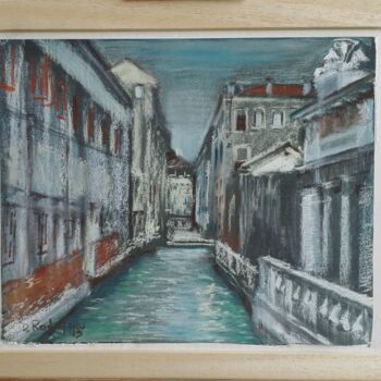 Painting titled "Canaletto veneziano" by Davide Rodoquino, Original Artwork, Pastel