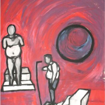 Pittura intitolato "l'uomo nella sua co…" da Davide Pacini, Opera d'arte originale