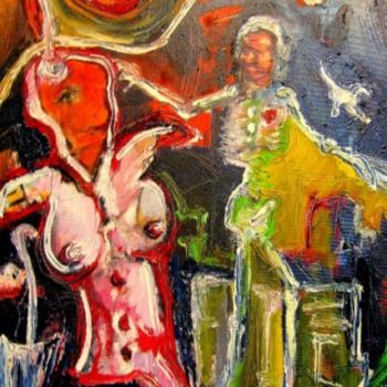 Pittura intitolato "Gioco di donna e de…" da Davide Valdesi, Opera d'arte originale, Olio