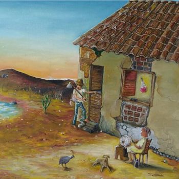 Schilderij getiteld "A labuta do sertane…" door David Falkão, Origineel Kunstwerk, Olie