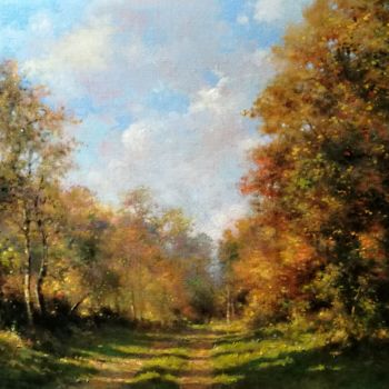 Peinture intitulée "Soleil d'automne" par David Garcia, Œuvre d'art originale, Huile