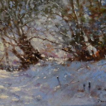 "L'hiver en forêt" başlıklı Tablo David Garcia tarafından, Orijinal sanat, Petrol
