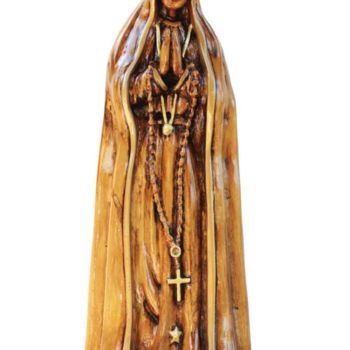 Escultura intitulada "Nossa Senhora de Fá…" por David Guglielmoni, Obras de arte originais, Madeira