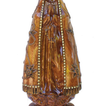 Sculpture titled "Nossa Senhora apare…" by David Guglielmoni, Original Artwork, Wood