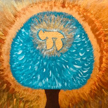 Pintura titulada "l'arbre de vie" por David Jacob, Obra de arte original, Acrílico Montado en Bastidor de camilla de madera