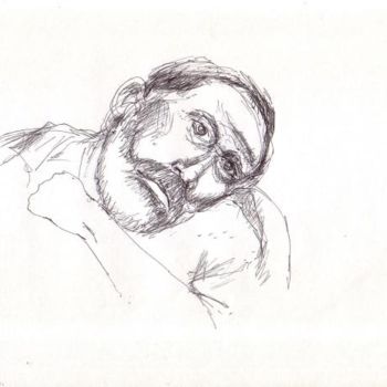 Drawing titled "Homme triste de Pon…" by David Blandin, Original Artwork