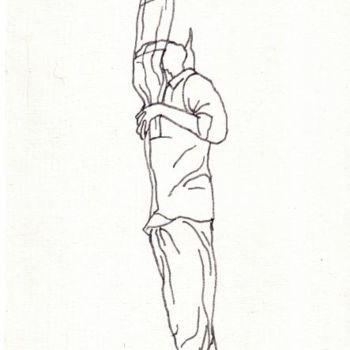 Drawing titled "Sommeil en suspend" by David Blandin, Original Artwork