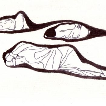 Drawing titled "Sommeil cocoon" by David Blandin, Original Artwork