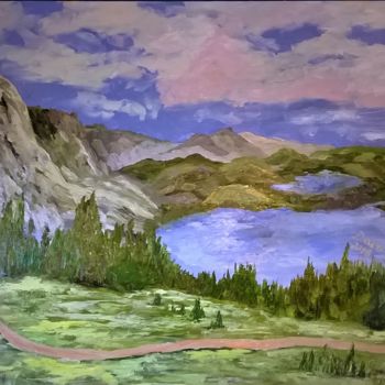 Painting titled "Hiking Trail by Cli…" by David Cade, Original Artwork, Oil