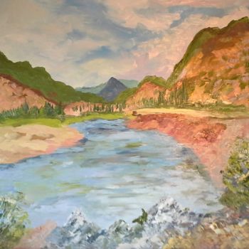 Painting titled "MOUNTAIN VALLEY WIT…" by David Cade, Original Artwork, Oil