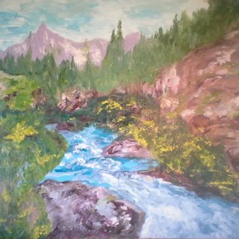 Painting titled "ROLLING MOUNTAIN ST…" by David Cade, Original Artwork, Oil