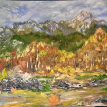 Painting titled "EARLY AUTUMN ROCKY…" by David Cade, Original Artwork, Oil