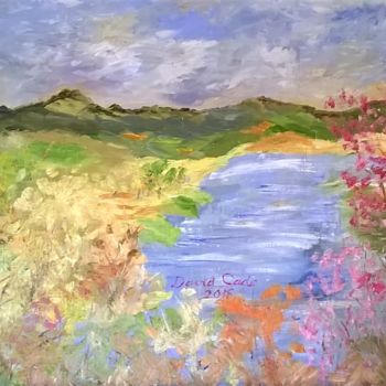 Painting titled "RIVER VIEW FROM BRI…" by David Cade, Original Artwork, Oil