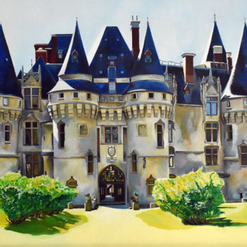 Peinture intitulée "Le Château de Vigny" par David Le Pichon, Œuvre d'art originale, Huile