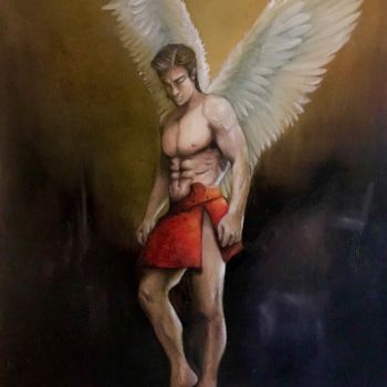 Painting titled ""L'Ange"" by David Lorusso Di Mistri, Original Artwork, Oil