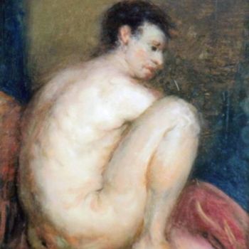 Painting titled "Male Figure Study" by David Moreschi, Original Artwork