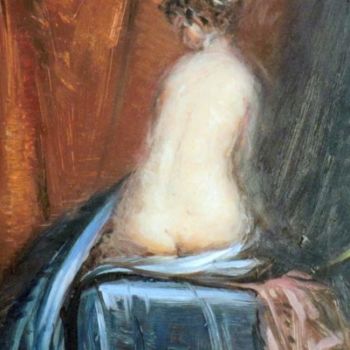 Painting titled "SeatedFemale Nude" by David Moreschi, Original Artwork