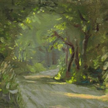 Pintura intitulada "Vermont Country Road" por David Moreschi, Obras de arte originais