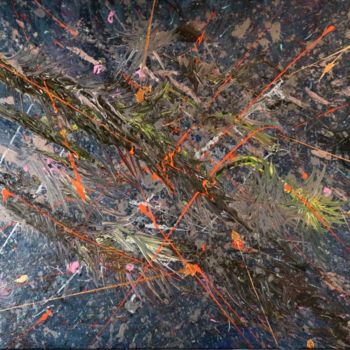 Ζωγραφική με τίτλο "Galactic blaze" από David Phoenix, Αυθεντικά έργα τέχνης, Ακρυλικό