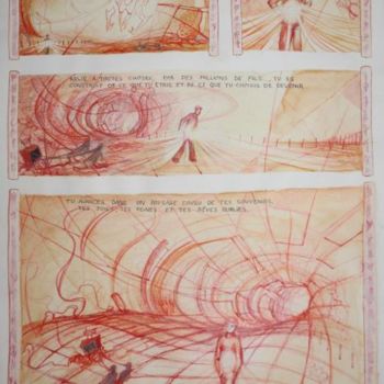 「page 6」というタイトルの描画 David Peyrouによって, オリジナルのアートワーク