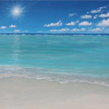 Painting titled "Sea painting "Atoll…" by David Quant, Original Artwork, Acrylic