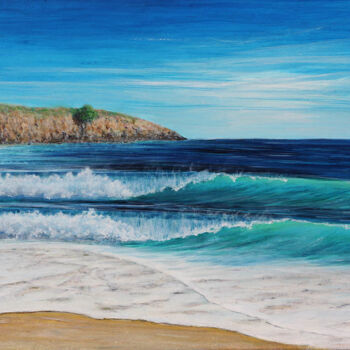 Peinture intitulée "Peinture Sète plage…" par David Quant, Œuvre d'art originale, Acrylique