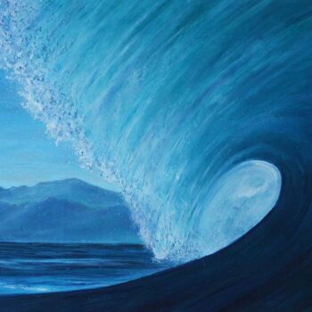 Peinture intitulée "Peinture vague Hawa…" par David Quant, Œuvre d'art originale, Huile