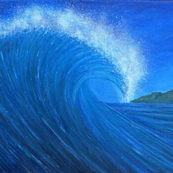 Peinture intitulée "Peinture océan vagu…" par David Quant, Œuvre d'art originale, Huile