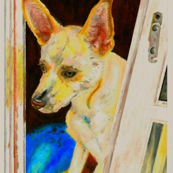 Painting titled "O Cachorro 'John Sm…" by Davi Forte, Original Artwork, Pastel