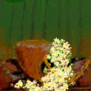 Arte digital titulada "CESTA DE FLORES" por Davileine Borrego, Obra de arte original, Pintura Digital