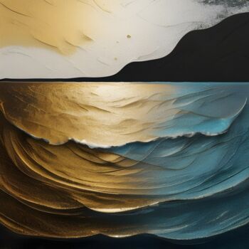 Arte digitale intitolato "Seascape minimalist…" da Davina Dugnas, Opera d'arte originale, Lavoro digitale 2D