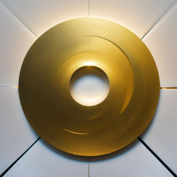 Digital Arts titled "Gold wish circle" by Davina Dugnas, Original Artwork, 2D Digital Work