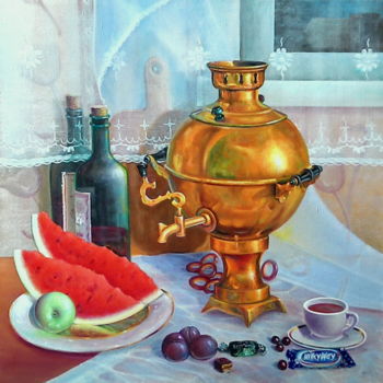 Pintura intitulada ""Жена ушла,соседка…" por Iurii Radaikin, Obras de arte originais