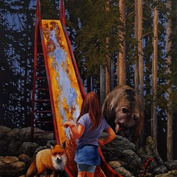 Pintura intitulada ""New playground"" por Davor Aradjanin, Obras de arte originais, Óleo