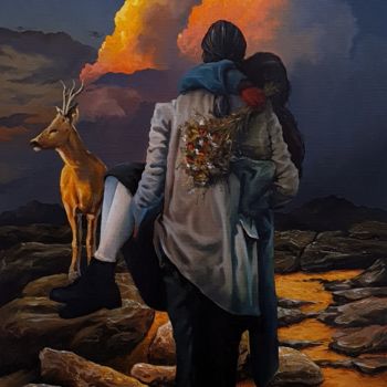 Painting titled ""The First Man"" by Davor Aradjanin, Original Artwork, Oil