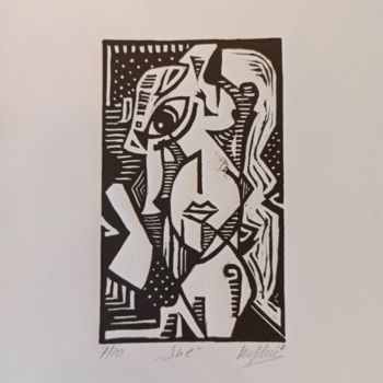 Printmaking titled "Her" by Davor Keskec, Original Artwork, Screenprinting