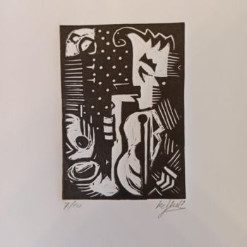 Gravures & estampes intitulée "Jazz" par Davor Keskec, Œuvre d'art originale, Sérigraphie