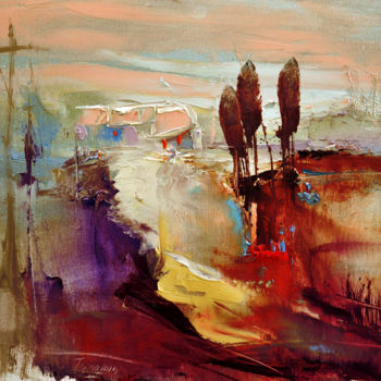 Painting titled "Way home serie" by Dawid Figielek, Original Artwork, Oil