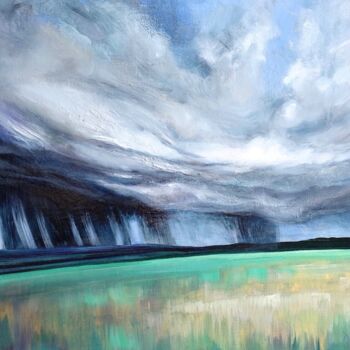 Painting titled "Silver Linings" by Dawn Rodger, Original Artwork, Oil