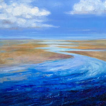Painting titled "Tidal Blues" by Dawn Rodger, Original Artwork, Oil
