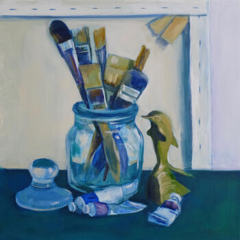 Painting titled "Studio Still Life w…" by Dawn Rodger, Original Artwork, Oil