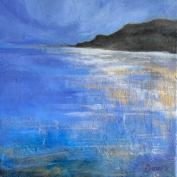 Painting titled "Glittering Shoreline" by Dawn Rodger, Original Artwork, Oil
