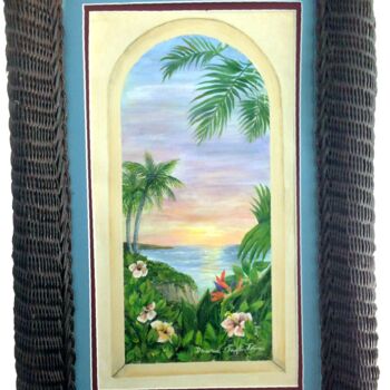 Painting titled "Tropical Sunset" by Dawna Taylor Jones Jones, Original Artwork